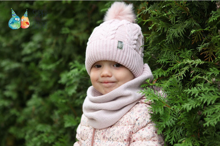 
                    BROEL SUOMA czapka na zimę dla dziewczynki pudrowy róż
                