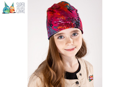 Broel KALINA czapka dla dziewczynki dwustronna abstrakcja