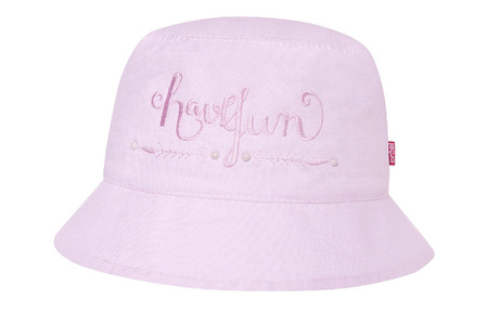 
                    BROEL Summer lniany kapelusz na lato dla dziewczynki różowy
                