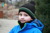 Pupill Fabricio czapka dla chłopca z pomponem czarny-zielony