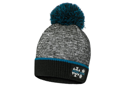 
                    BROEL Loter czapka na zimę dla chłopca wełna czarno-niebieska
                