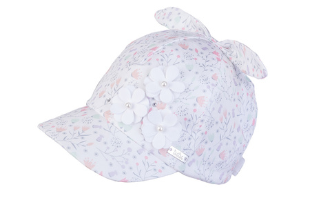                     Tutu czapka z daszkiem dla dziewczynki na lato kwiatki UV +30                