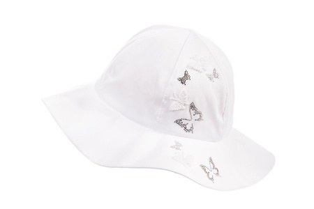 Jamiks GACELIA kapelusz dla dziewczynki na lato motylki biały